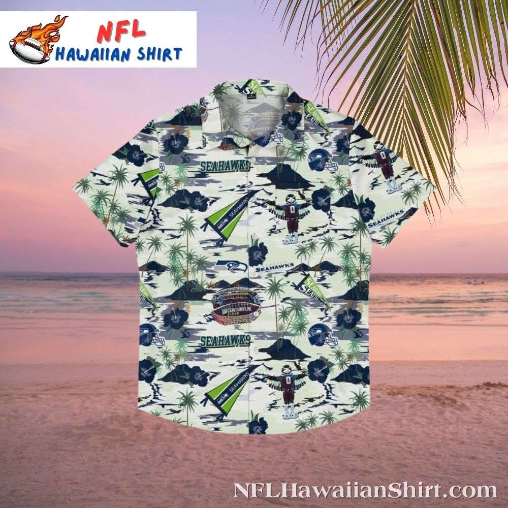 Nfl Seattle Seahawks Island Getaway Collage Aloha Shirt