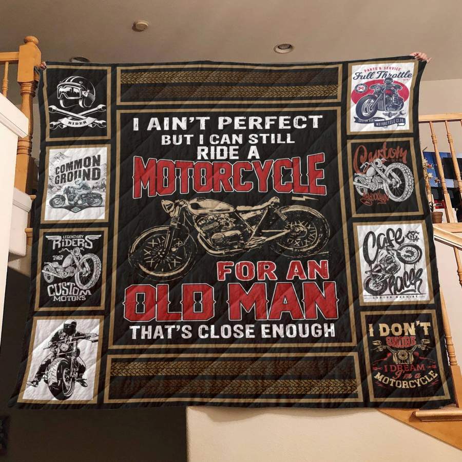 Wozoro Quilt Blanket Motorcycle An Old Man Close Enough Twin Queen King Size