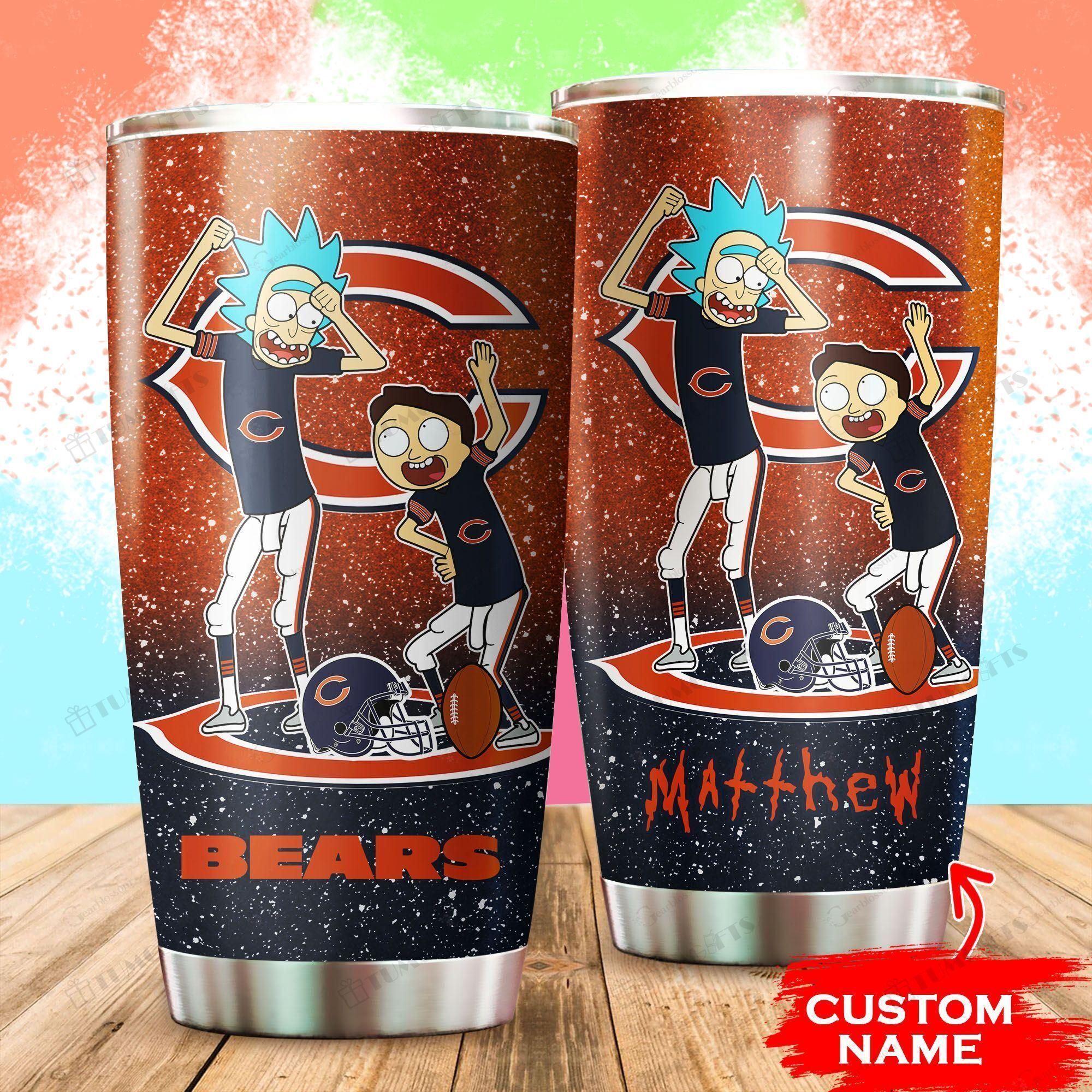 Buy Personalizedchicago Bears Rick And Mortycustomstainless Steel Tumbler