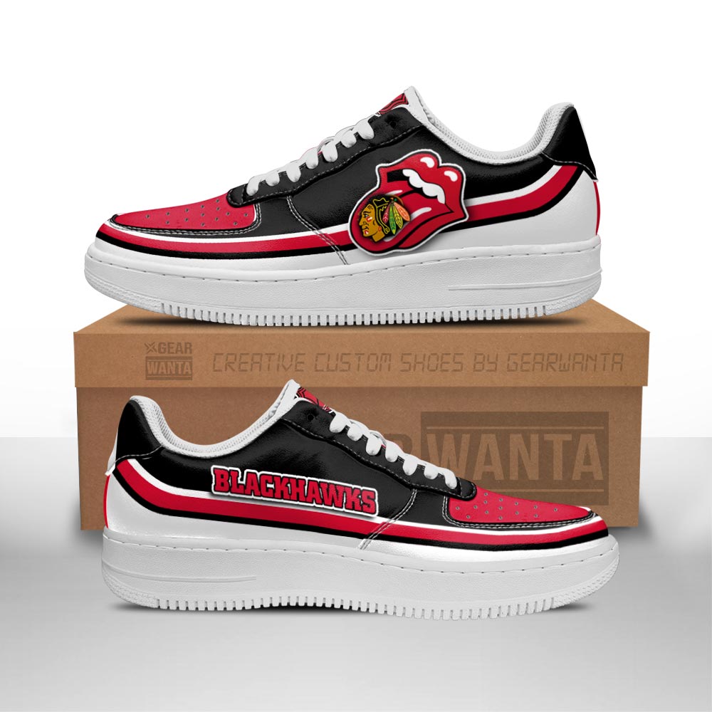 Chicago Blackhawks Air Sneakers Custom Force Shoes Sexy Lips For Fans ...