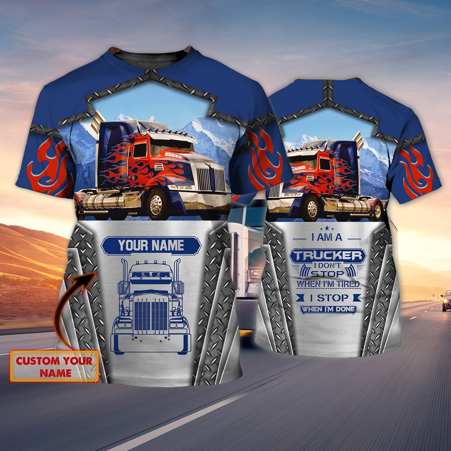 Custom 3D Trucker Shirt I Stop When I’M Done Trucking Shirts Men