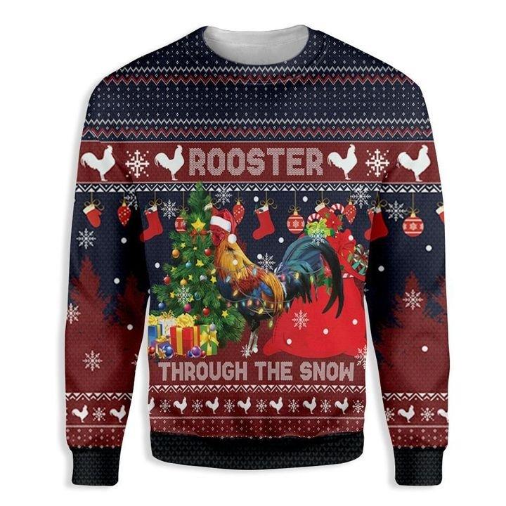 Rooster Through The Snow Ugly Christmas Sweater | For Men & Women | Adult | Us5994