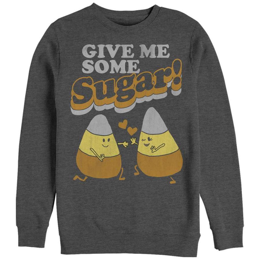 CHIN UP Women’s Halloween Candy Corn Sugar  Sweatshirt Charcoal Heather S