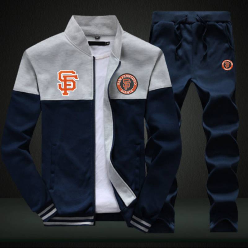 San Francisco Giants Sweatshirt +Sweatpants Mens Clothing 2 Pieces Sets Slim Tracksuit