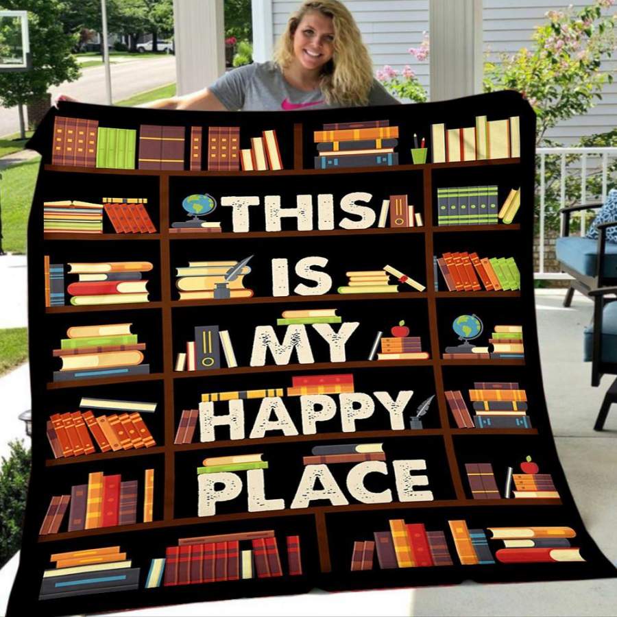 Custom Blanket This Is My Happy Place Book Blanket – Fleece Blanket