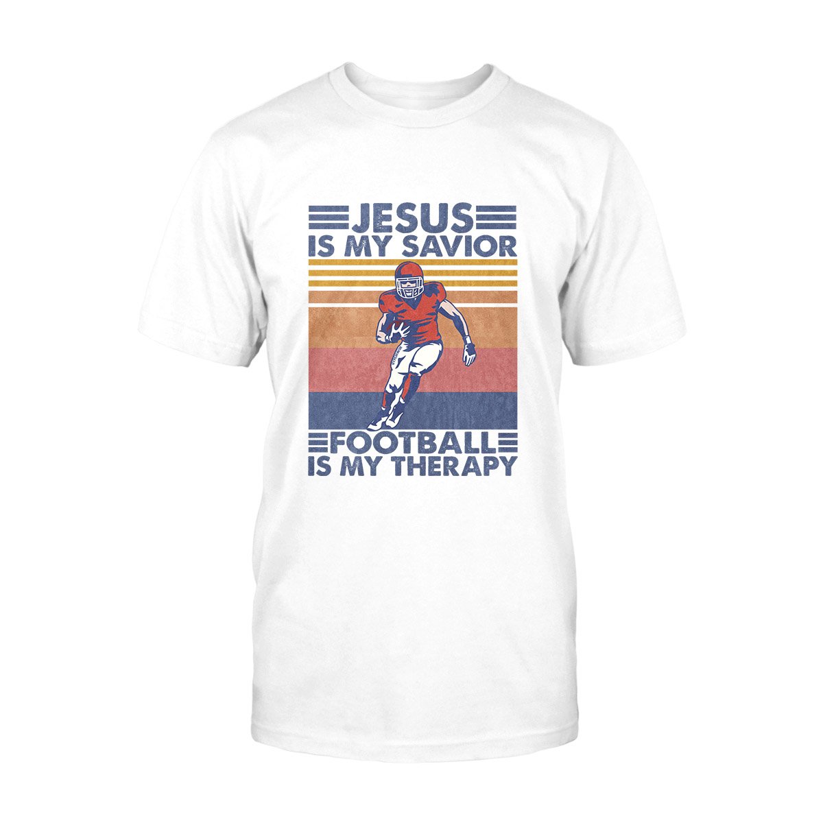 Jesus Is My Savior Football Is My Therapy Vtg Retro Ez15 0709 Classic T-Shirt