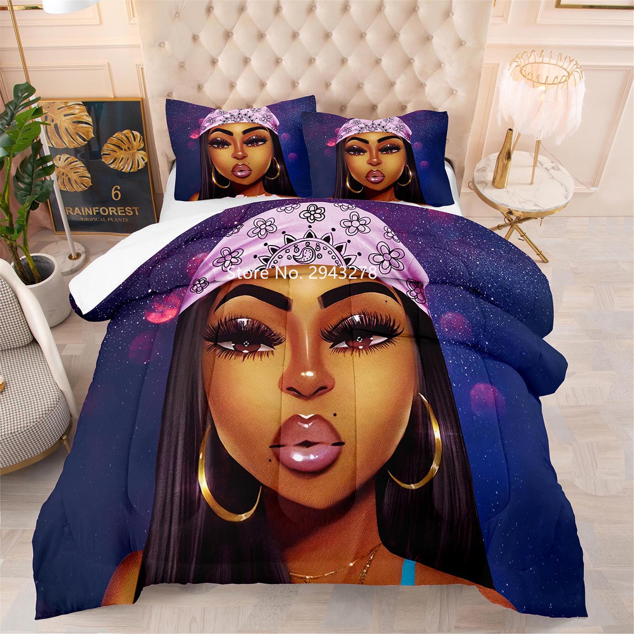 3D Printed Black Girl Series Cute Pattern Fashion Duvet  Cover Pillowcase Bedding Adult Girl Bedroom Decor Home Textile Duvet Covers