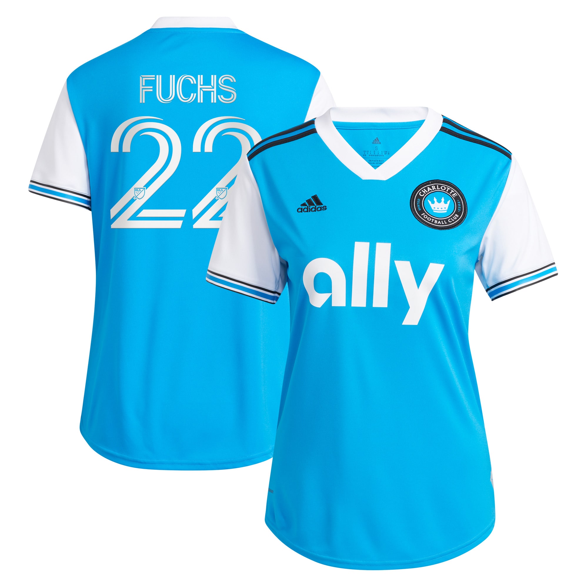 Christian Fuchs Charlotte FC Women's 2022 Primary Replica Player Jersey – Blue