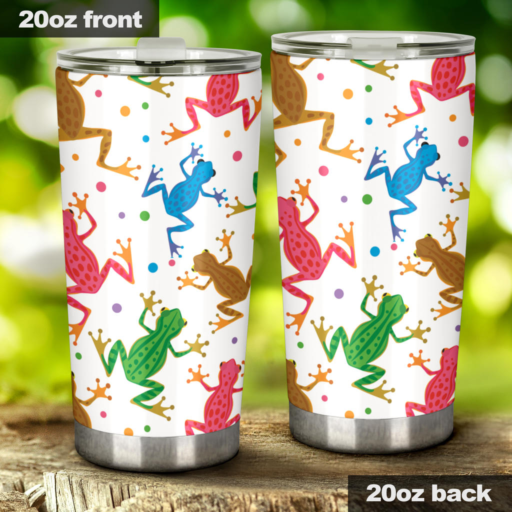 Colorful Frog Pattern Tumbler