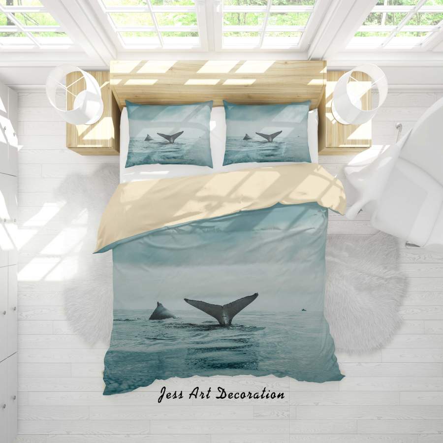 3D Sea Sky Shark Quilt Cover Set Bedding Set Duvet Cover Pillowcases A110 LQH