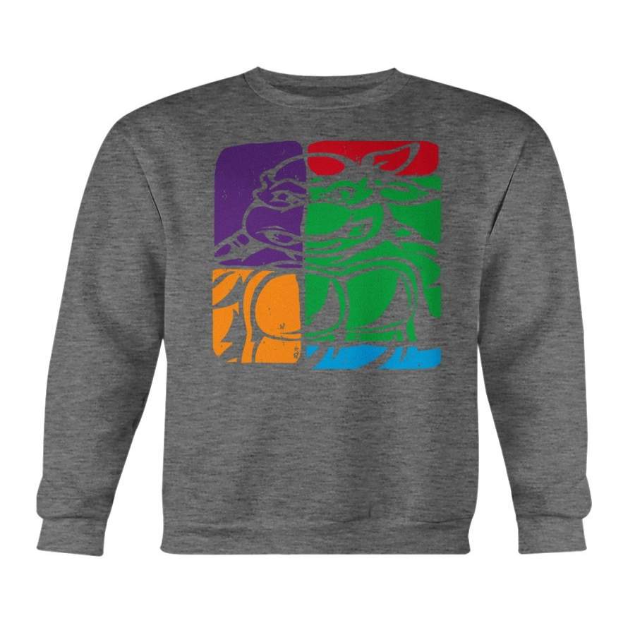 Retro TMNT Turtle Color Collage Sweatshirt & Hoodie