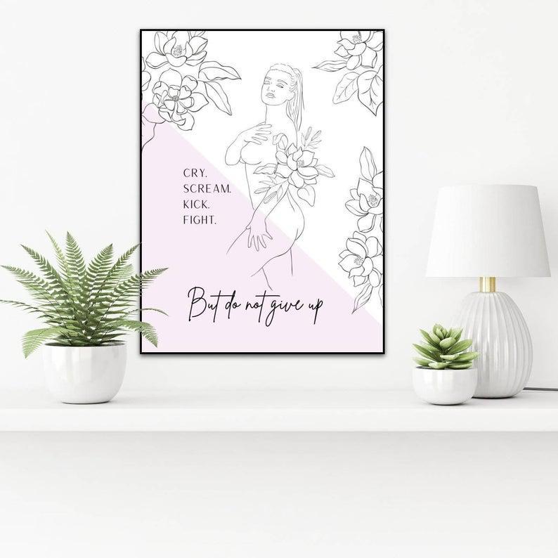 Breast Cancer – Survivor Support- Mastectomy Poster – Wall Art- Home Decor- Motivational