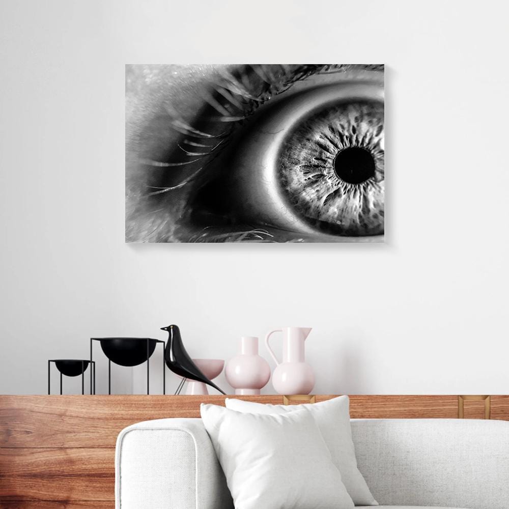 Canvas Painting Black & White Eyes Vintage Full Printing Canvas Wall Art Home Decor