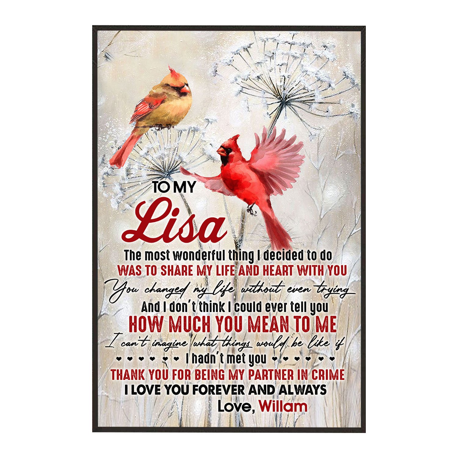 Custom Personalized Wall Art Poster Board Print Valentine Day Gift Ideas For Him Her Men Women Boyfriend Girlfriend Husband Wife Couple – Name Couple HT281245 – PersonalizedWitch