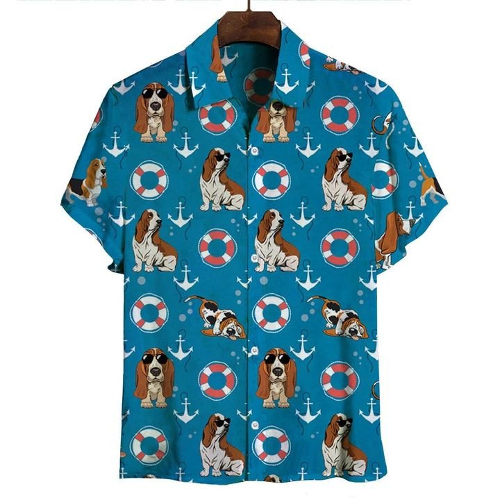 Basset Hound Hawaii Shirt Unisex Adult Ha9734