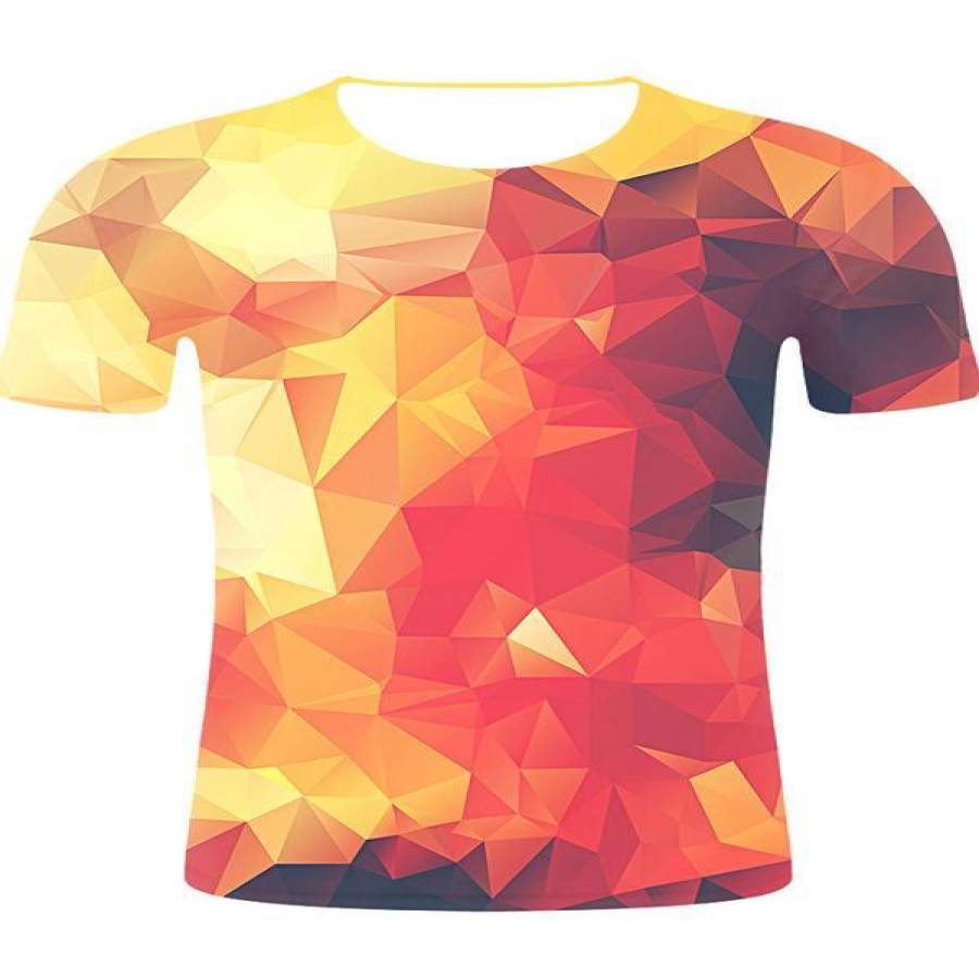 Men’S 3D Color Irregular Geometric Block Stitching Print Short-Sleeved Men/Women 3D All-Over Print Tshirt