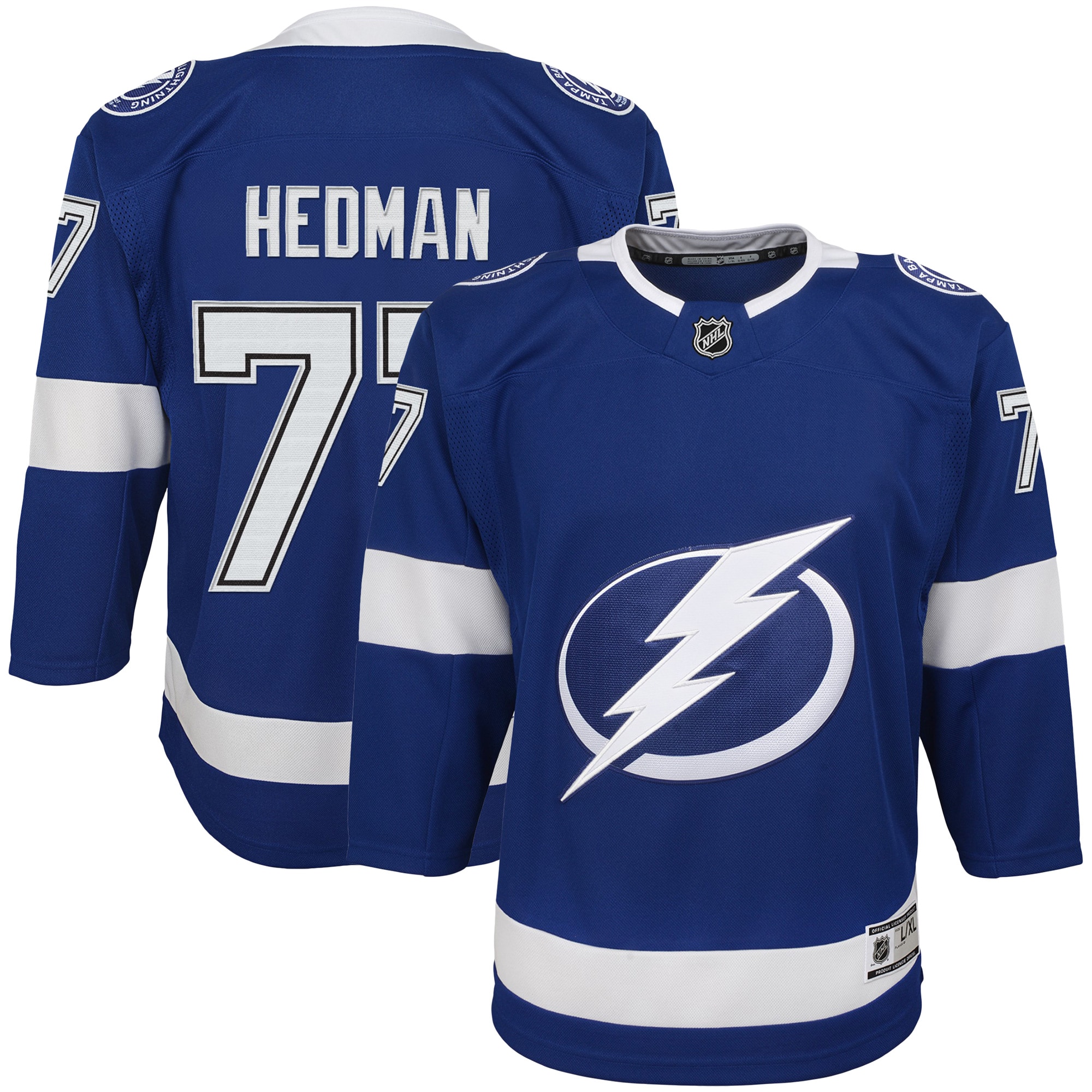 Victor Hedman Tampa Bay Lightning Youth Home Premier Player Jersey – Blue