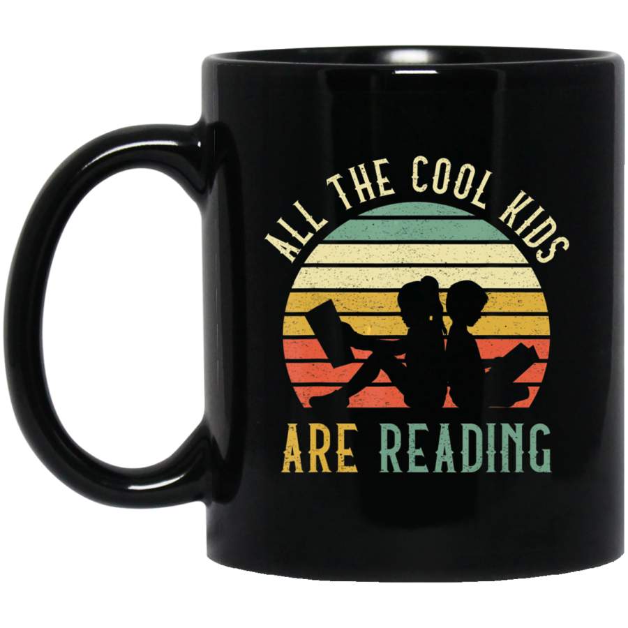 Vintage Sunset All the Cool Kids are Reading Book Gift Coffee Mug