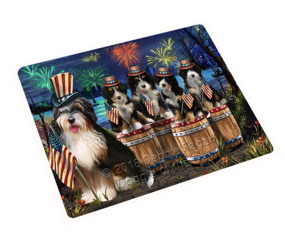 4Th Of July Independence Day Fireworks Bernedoodles At The Lake Blanket Blnkt75198