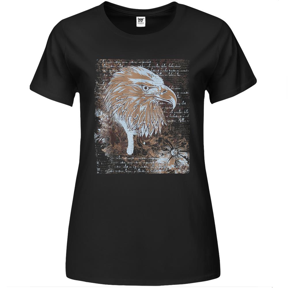 American Bald Eagle T-Shirt, Patriotic Military Vintage Tee Premium Womens Tshirts