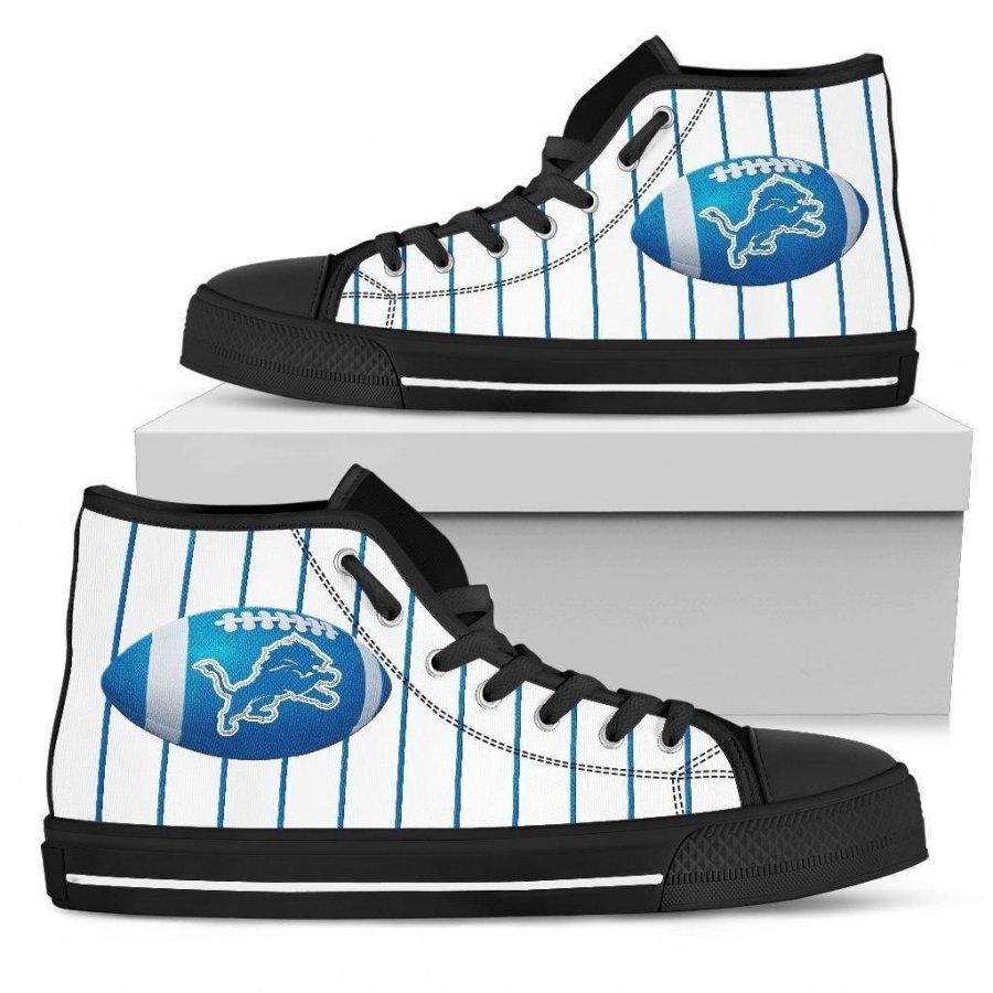 Straight Line With Deep Circle Detroit Lions High Top Shoes #989