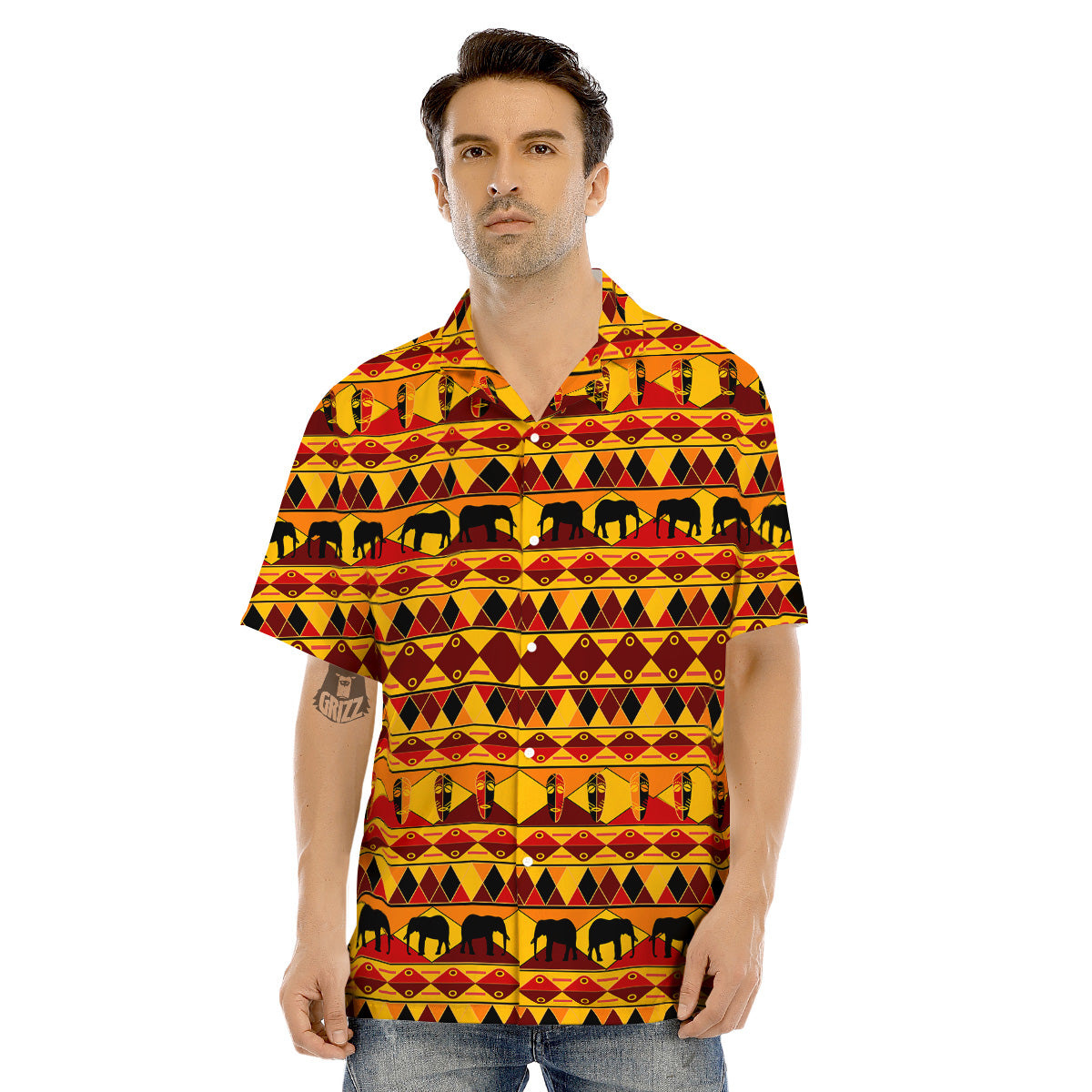 Traditional African Ethnic Print Pattern Men’S Hawaiian Shirt