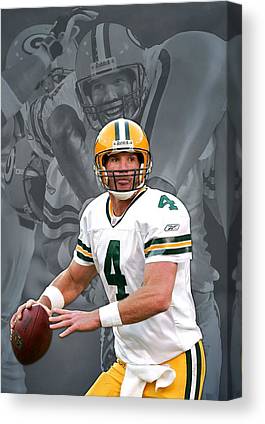 Brett Favre Green Bay Packers Joe Hamilton Canvas Print