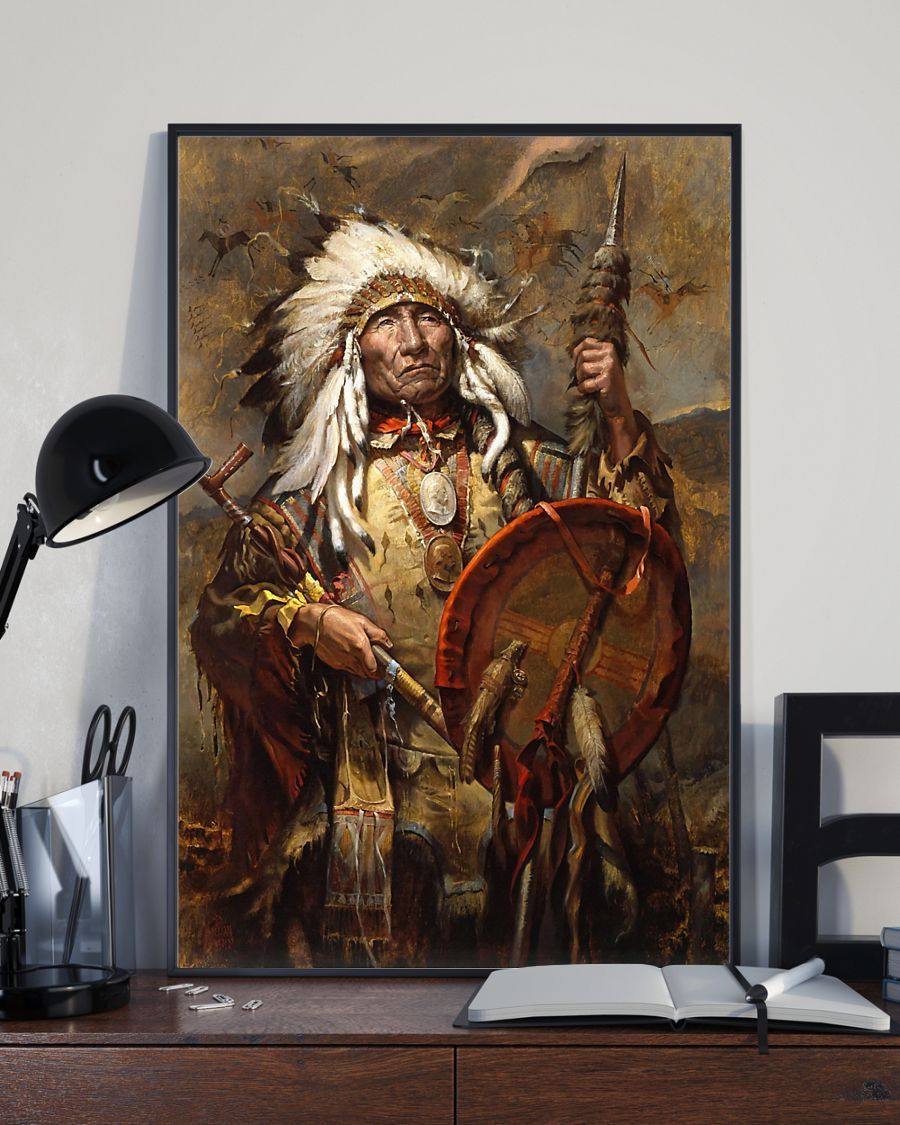Father Native American Vertical Canvas And Poster | Wall Decor Visual Art