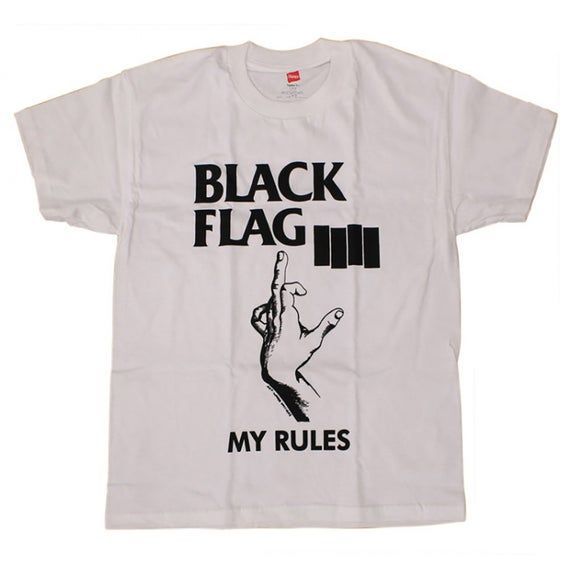 Black Flag My Rules Punk Band Shirt