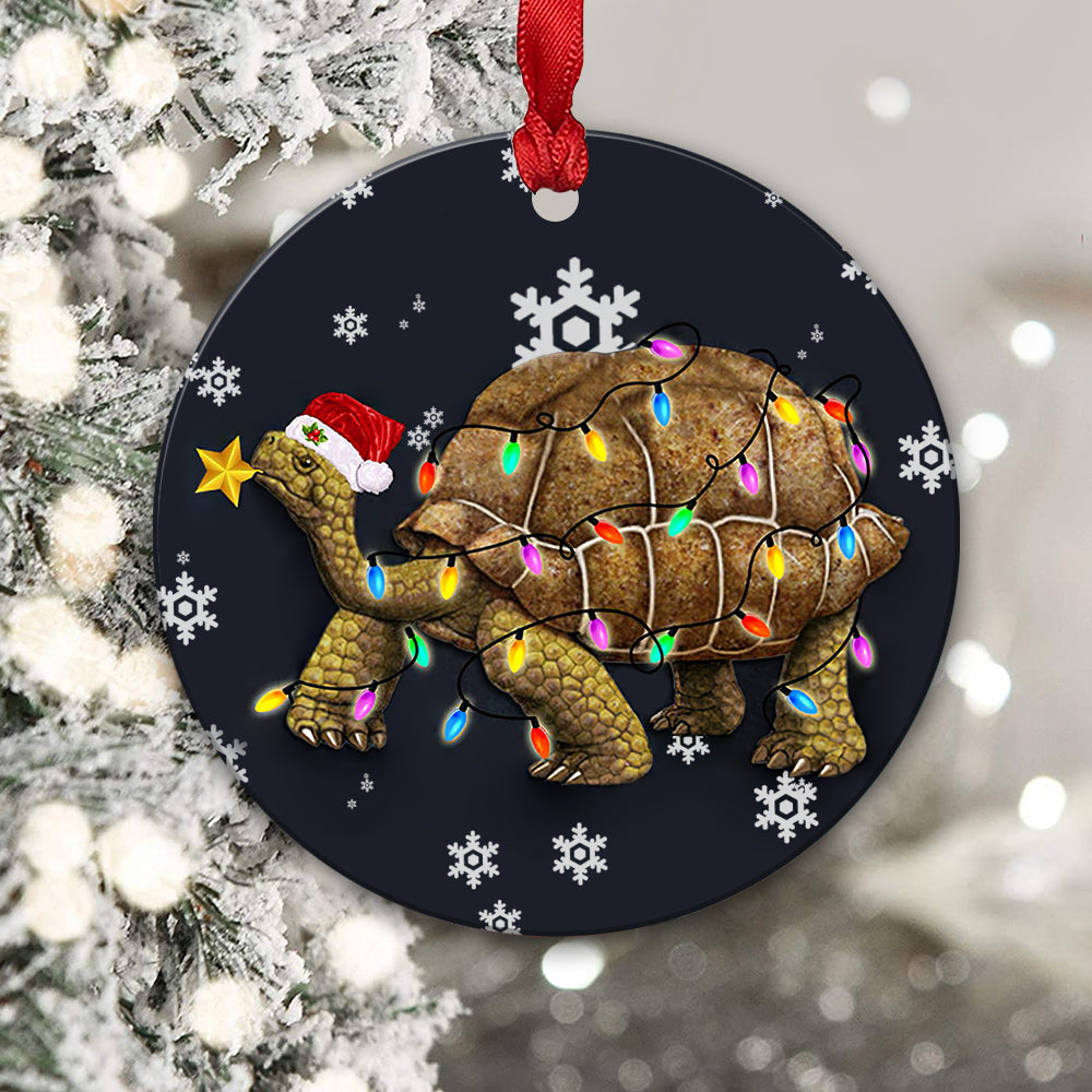 Tortoise Christmas Lights Ornament Christmas Tree Hanging Ornament Xmas Gift For Turtle Lovers Hn