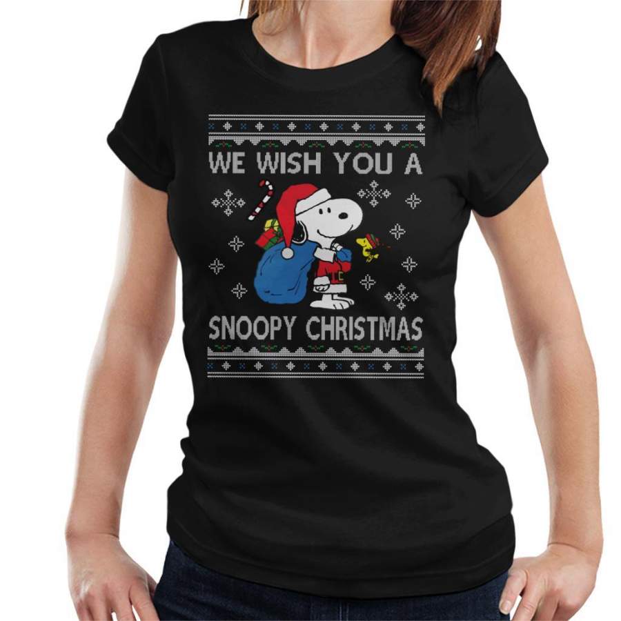 We Wish You A Snoopy Christmas Knit Women’s T-shirt