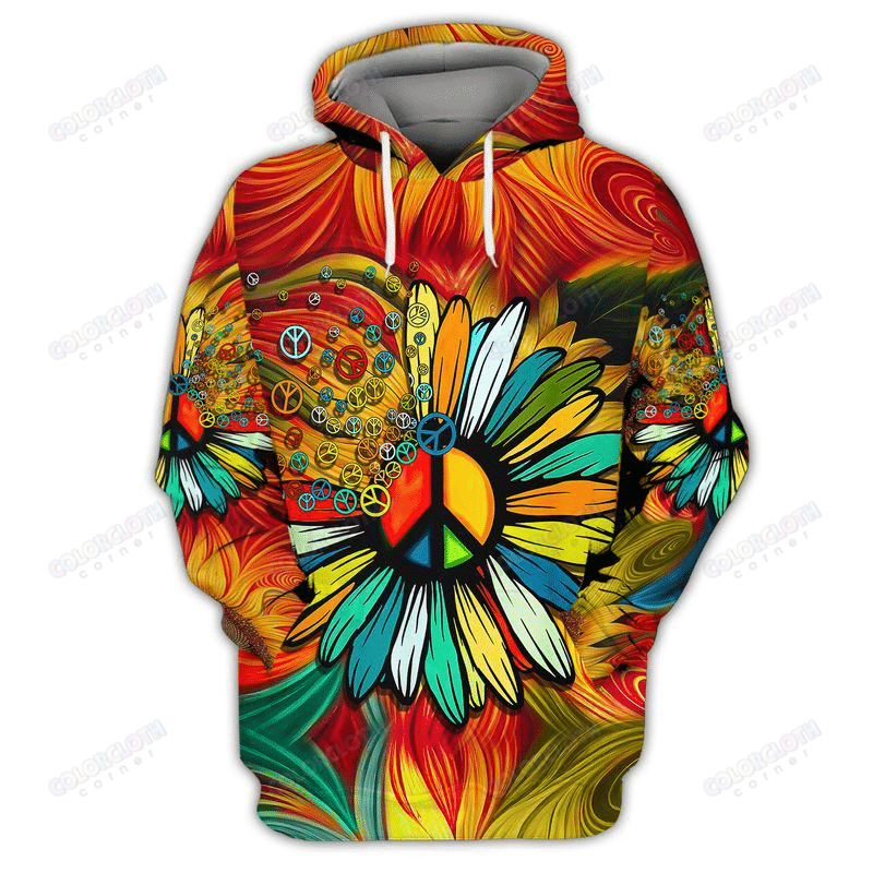 Hippie Peace Flower 3D Full Print Shirt Tv058382