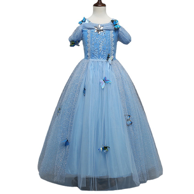 Summer Princess Dress For Girls Frozen Snow White Cosplay Costume Puff Sleeve Kids Dress Children Party Birthday Fancy Gown alx