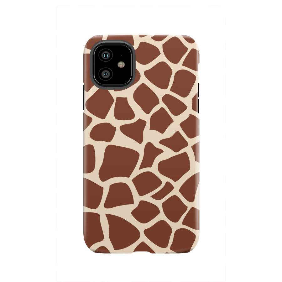 Brown Giraffe Pattern Print Tough Phone Case