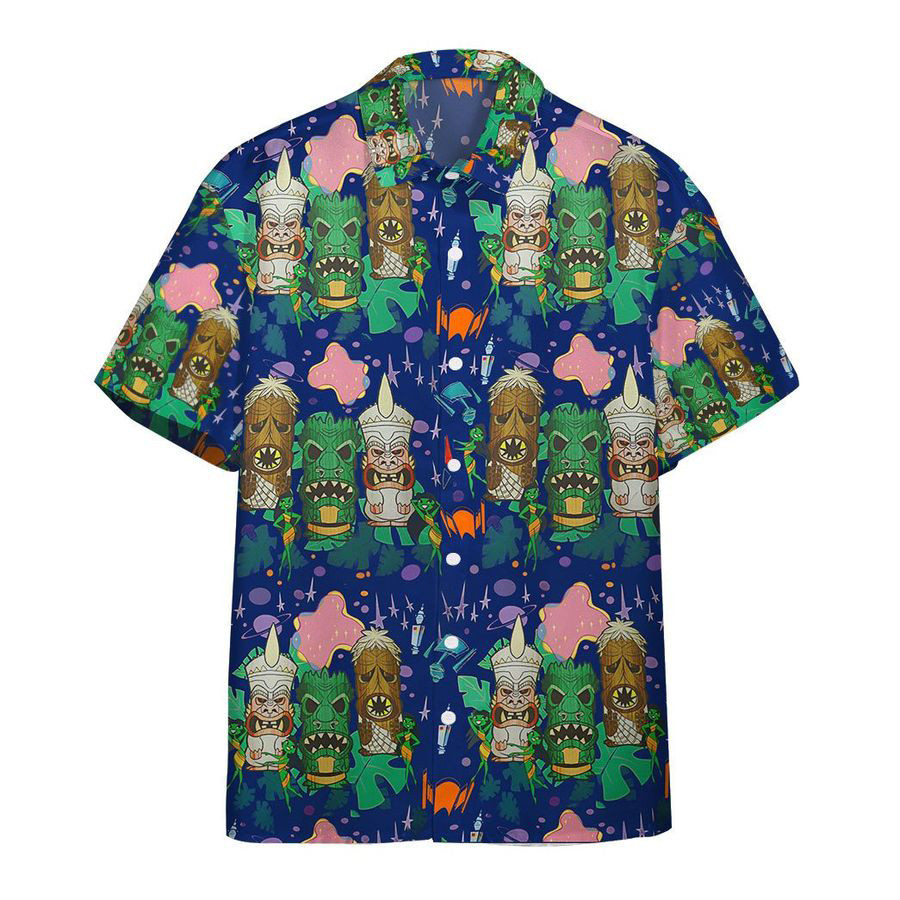 Star Trek Monsters With Multiple Blue Monster Faces All Over Print Hawaii Shirt Navy Ha87280