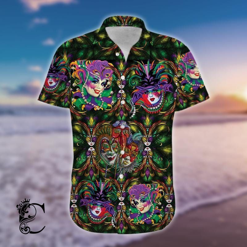 Amazing Colorful Happy Mardi Gras Hawaiian Shirts