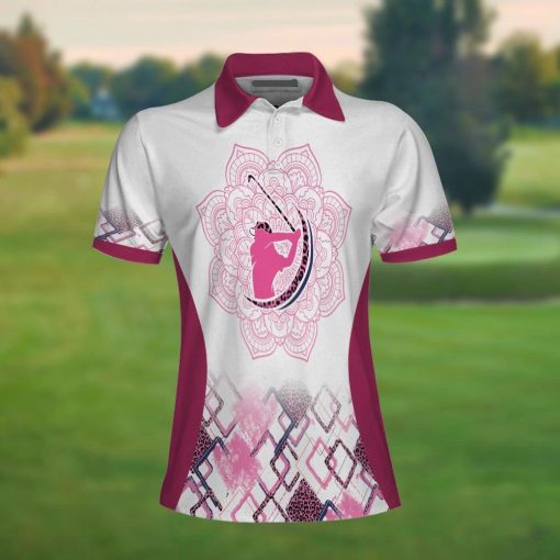 Golf Pink Girl Leopard Mandala Pattern 3D Polo Shirt