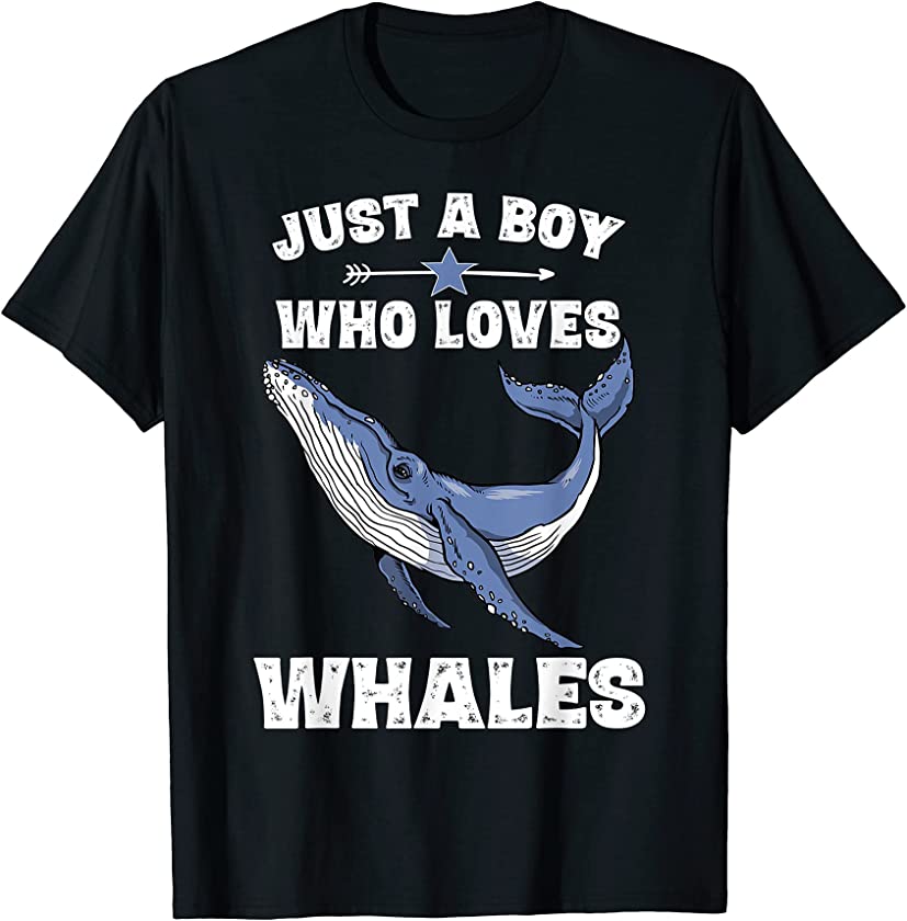 Just A Boy Who Loves Whales Funny Whale Gift T-Shirt Boys T-Shirt