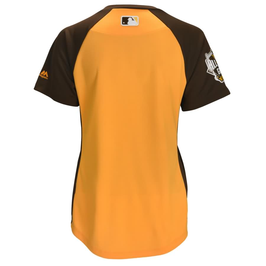 American League Majestic Womens 2016 MLB All-star Game Batting Practice Jersey – Yellow/brown