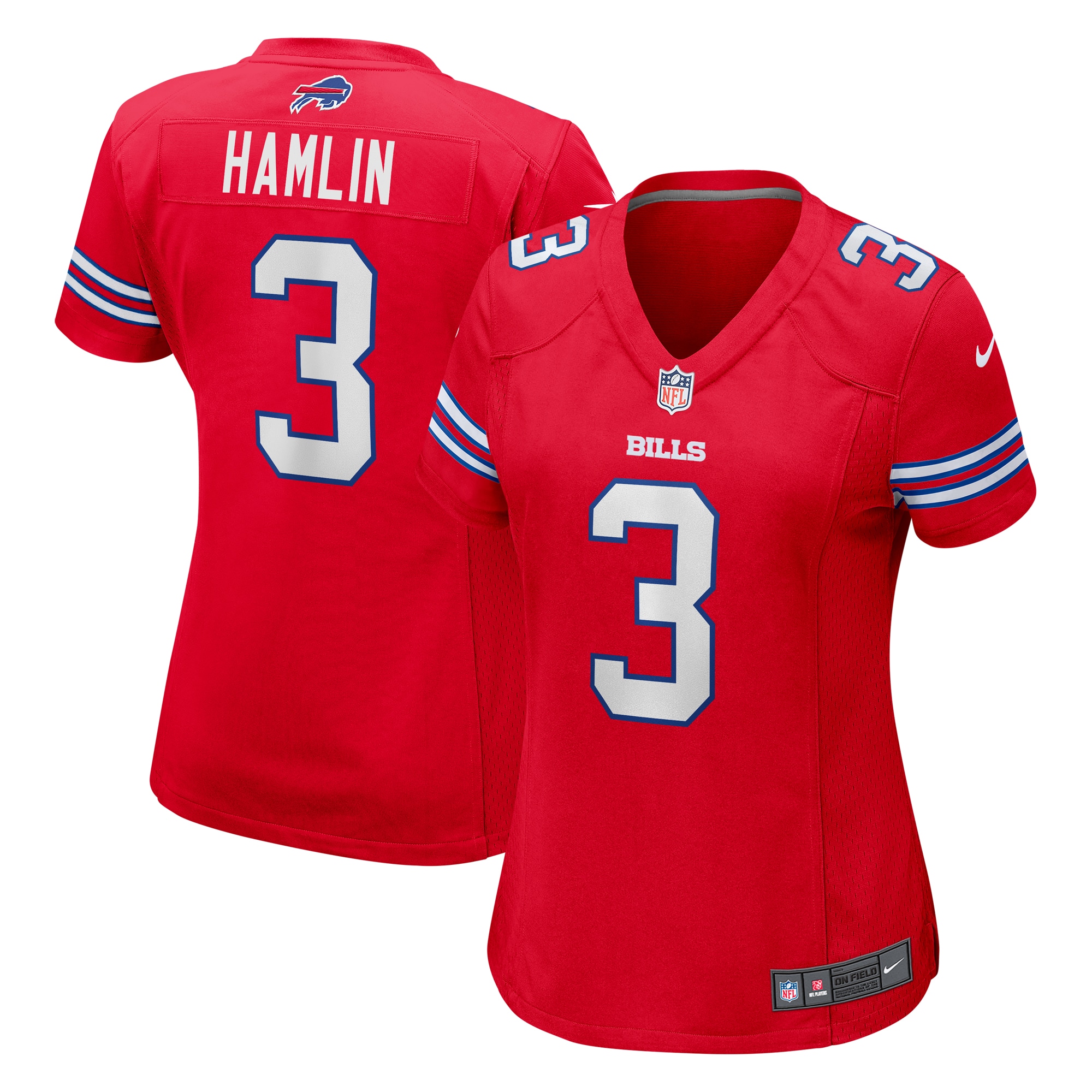 Women’s Buffalo Bills Damar Hamlin Red Player Jersey