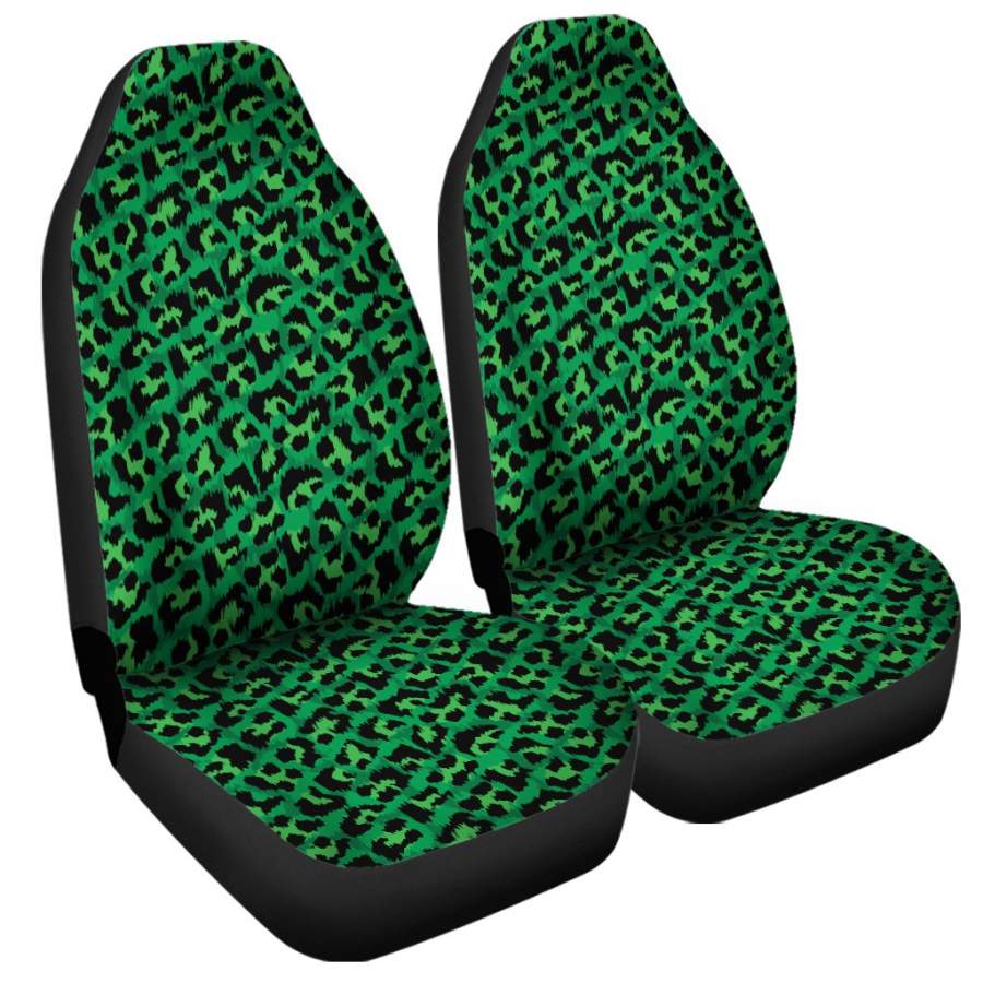 Green Leopard Print Universal Fit Car Seat Covers