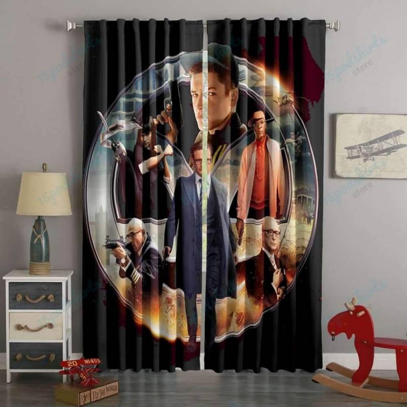 3D Printed Kingsman The Secret Service Style Custom Living Room Curtains