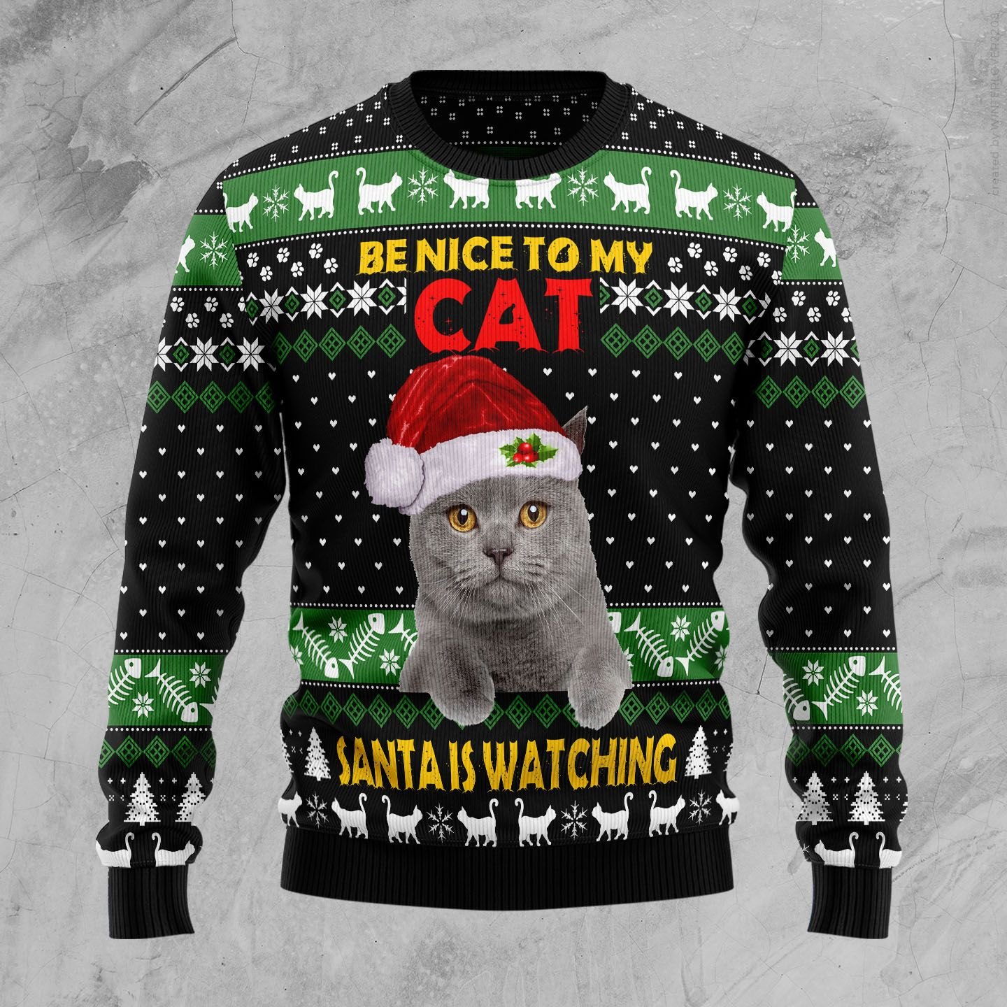 Cat Be Nice Ugly Christmas Sweater | For Men & Women | Adult | Us5054