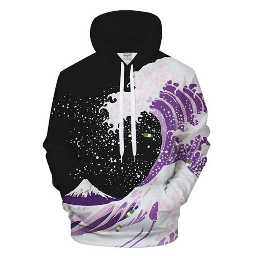 Purple & White Wave Hoodie