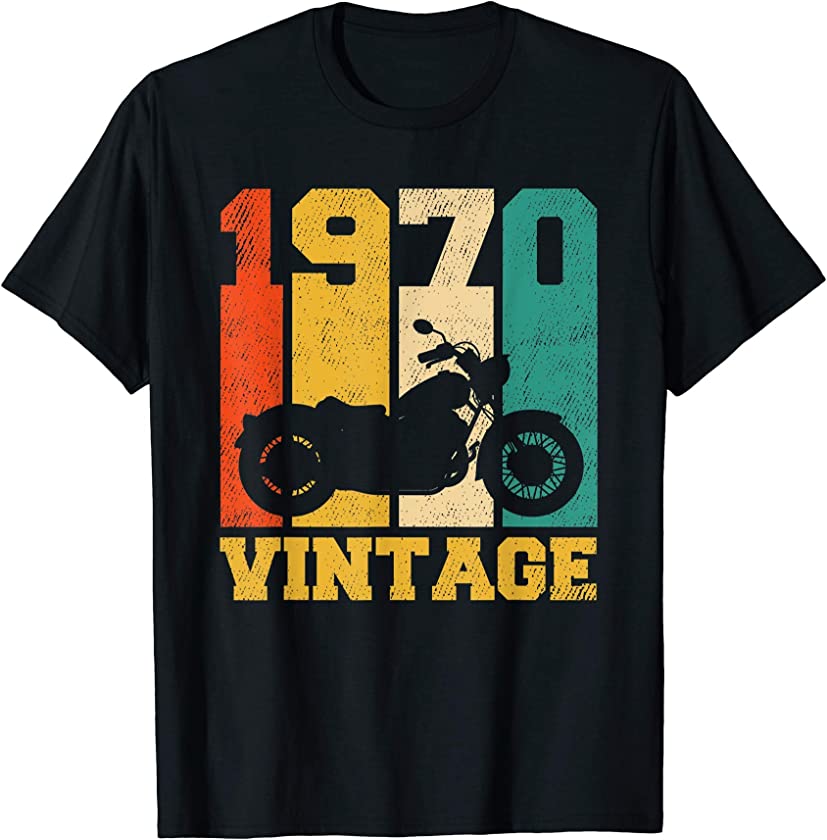 51 Years Old Gifts Vintage 1970 Motorcycle 51th Birthday T-Shirt