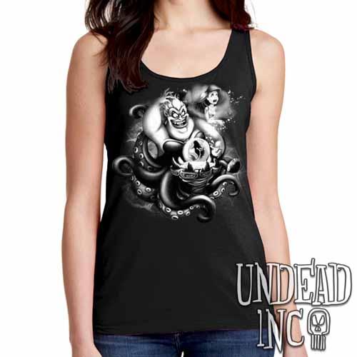 Villains Ursula – Ariel The Little Mermaid – Ladies Singlet Tank Black Grey