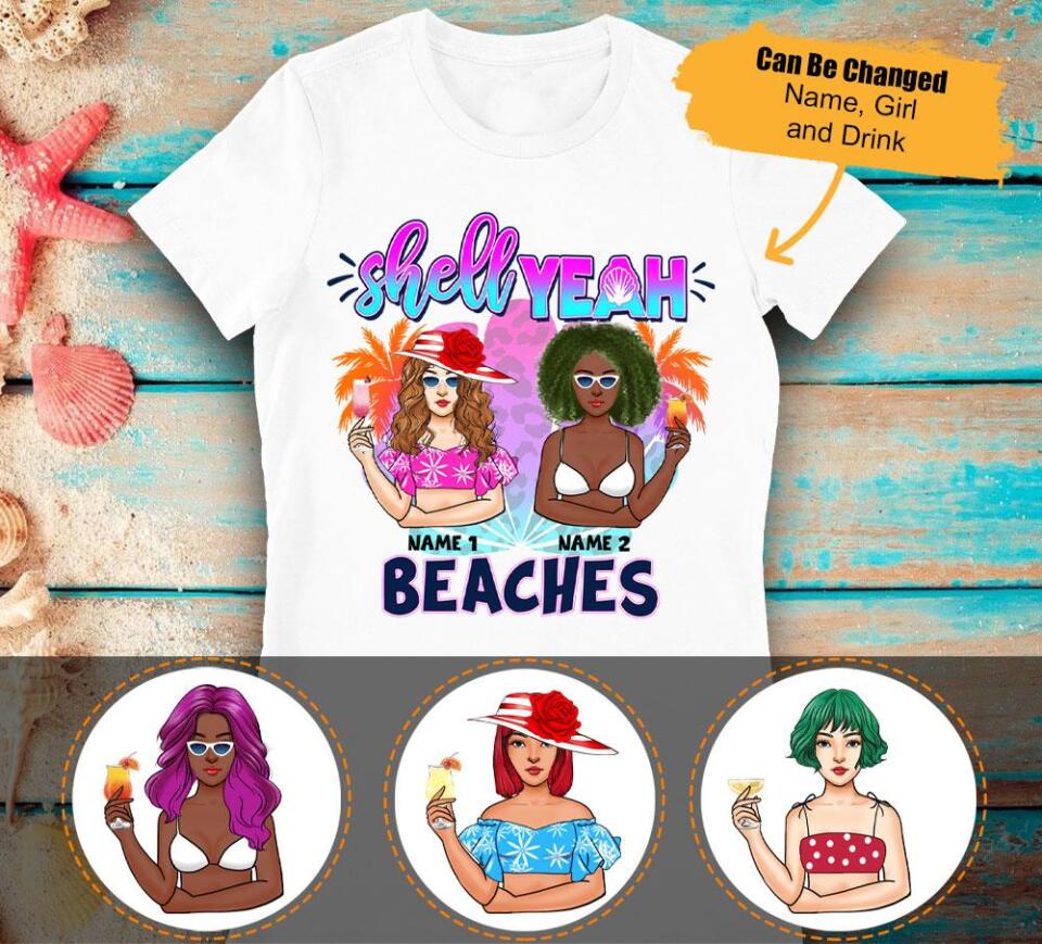 Personalized Beach Friends Shell Yeah T Shirts, Best Gift For Bestie – Trending Personalized