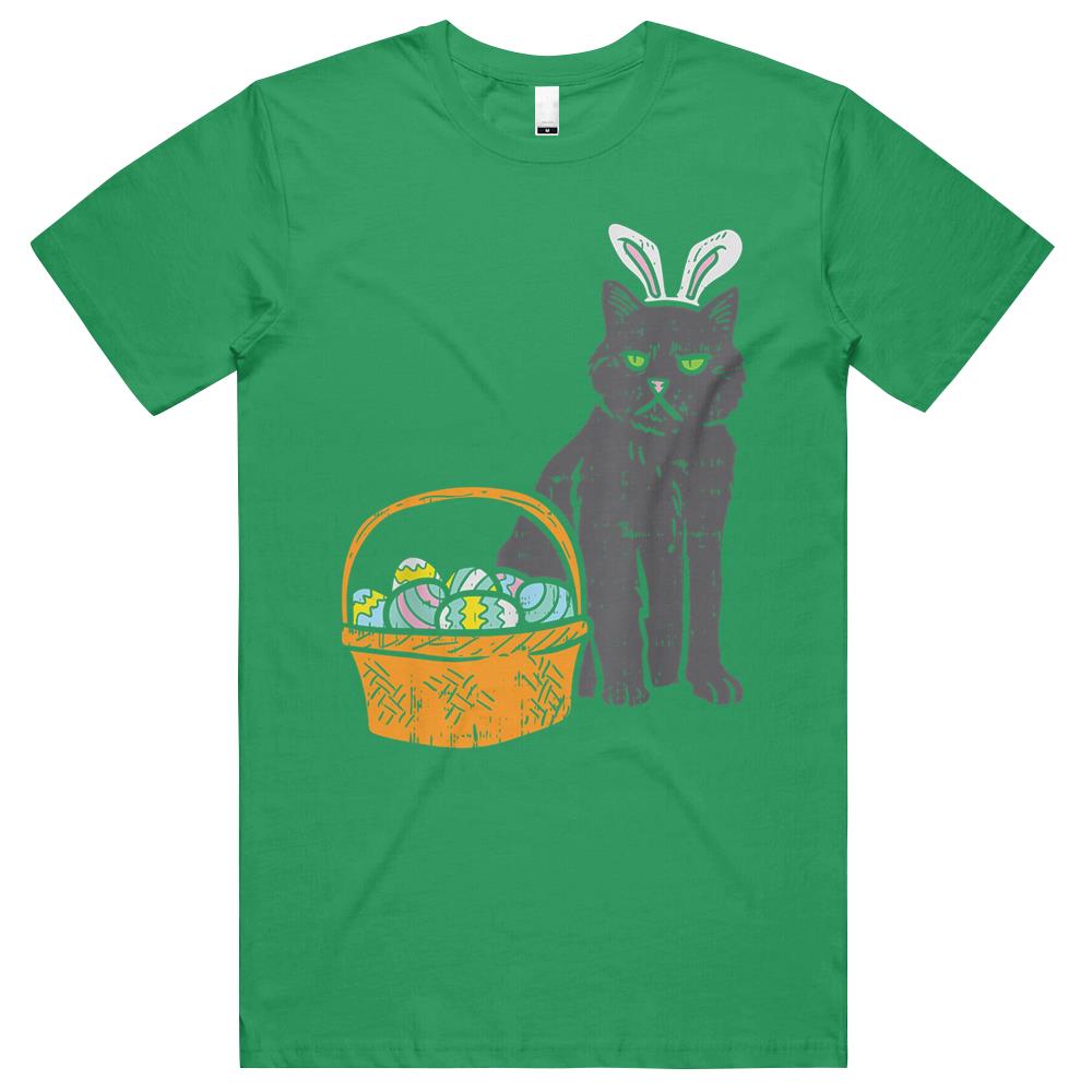 Black Cat Bunny Ears Eggs Basket Easter Pet Lover Gift T Shirts