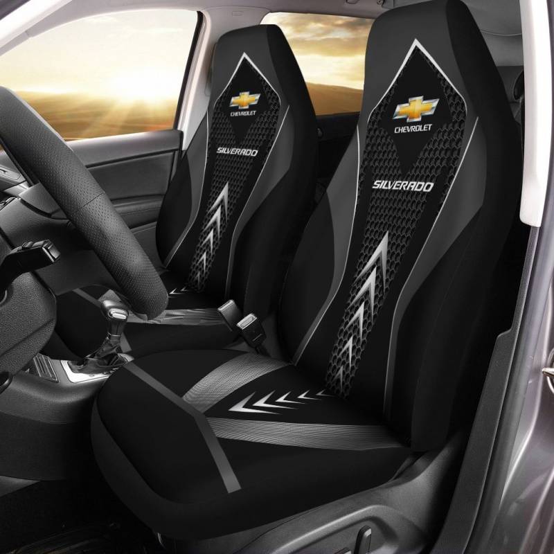 Chevrolet Silverado NTA Car Seat Cover (Set of 2) Ver 1 (Black)