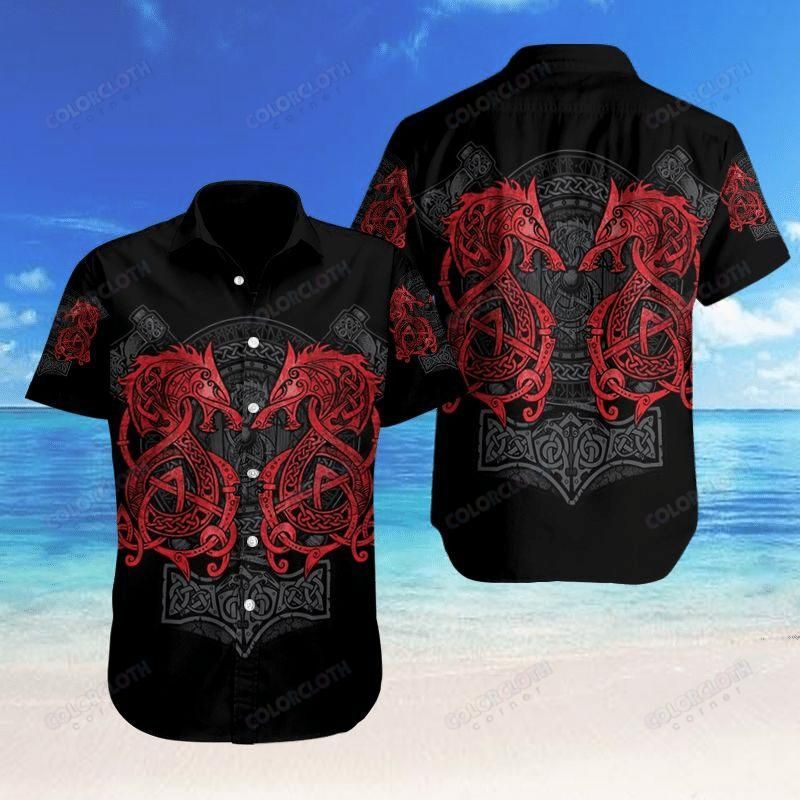 Viking Fenrir Aloha Hawaiian Shirt Colorful Short Sleeve Summer Beach Casual Shirt For Men And Women